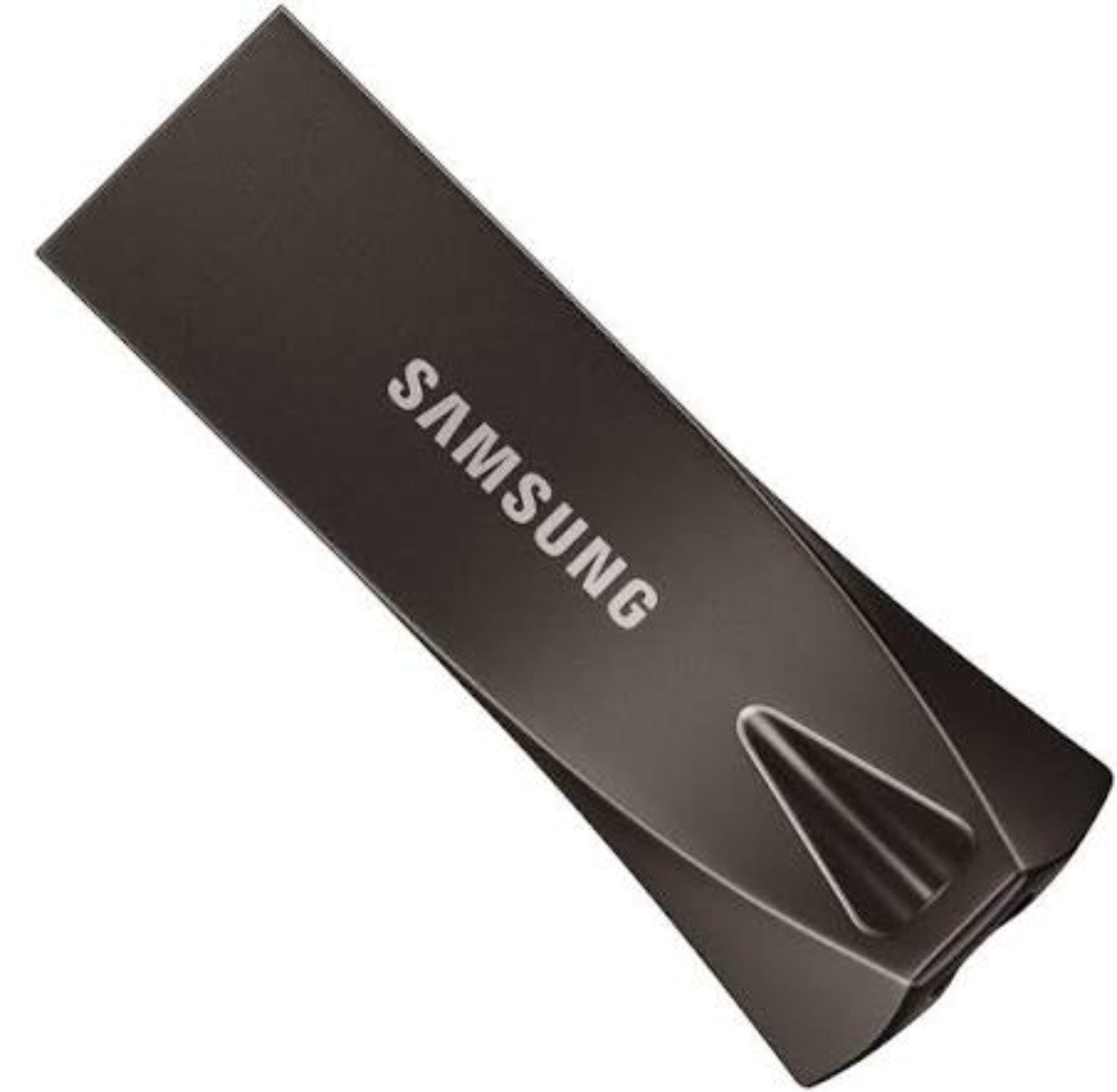 Alternate view of the Titan Gray Samsung BAR Plus metal flash drive